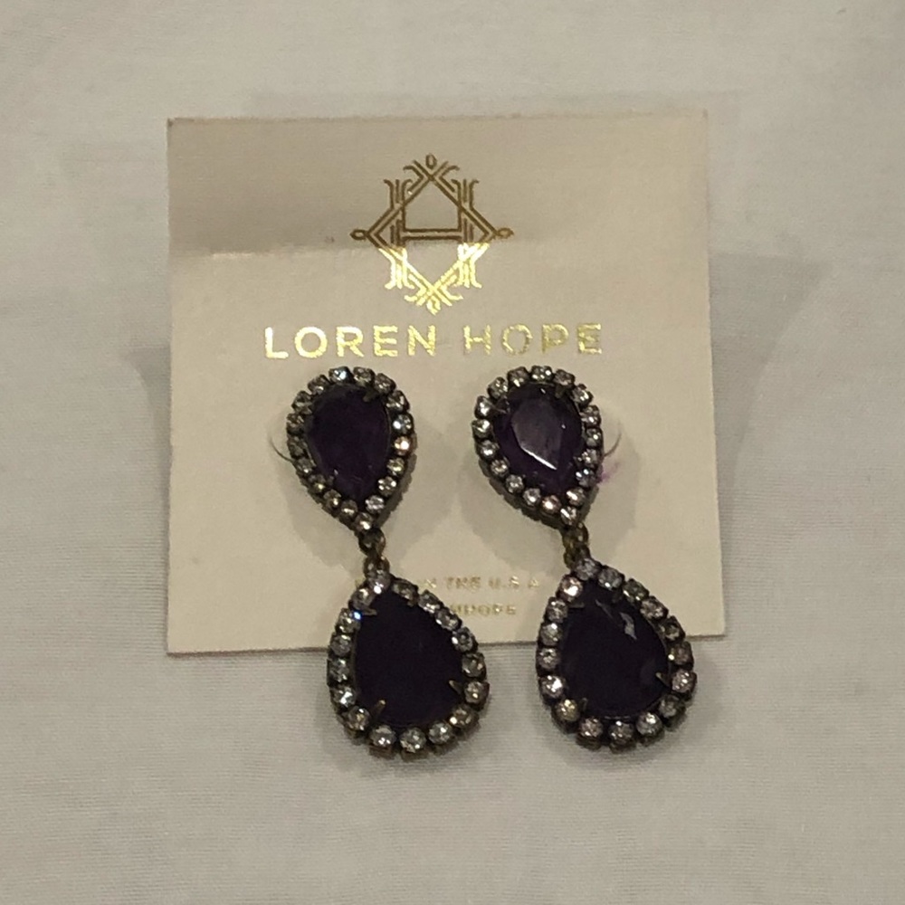 ABBA deep purple crystal earrings
